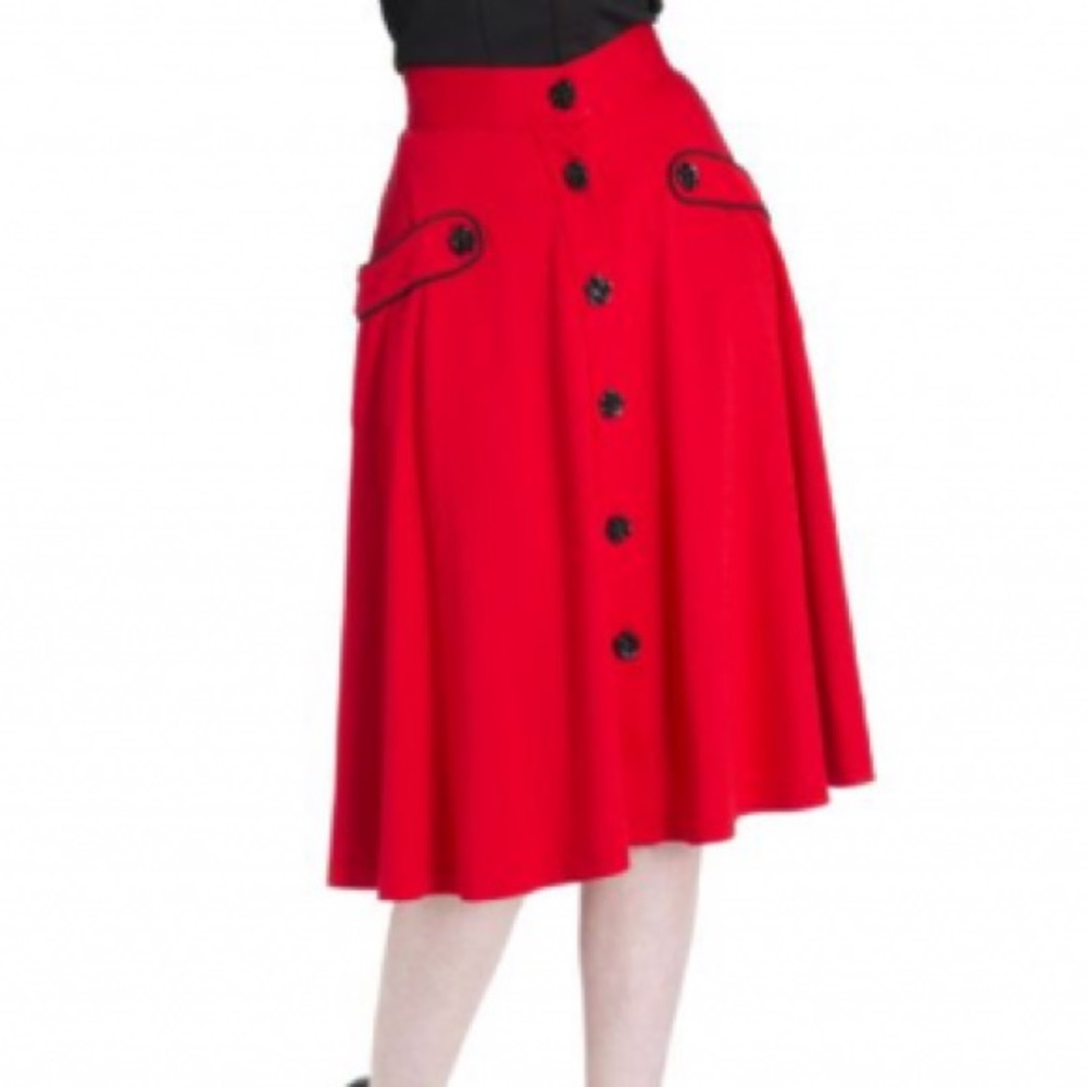 NWOT SMALL Voodoo Vixen Red Rose flared skirt